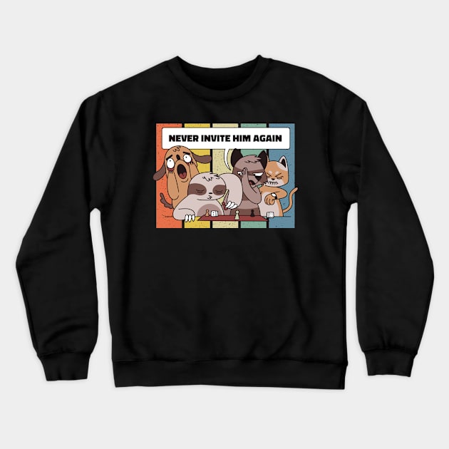 Board Game Sloth Crewneck Sweatshirt by G33KT33S